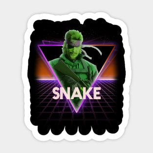 Metal Gear Solid Snake Retro 80s Neon Landscape Sticker